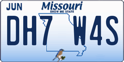 MO license plate DH7W4S