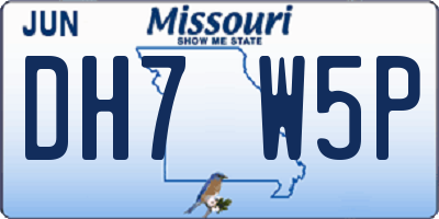 MO license plate DH7W5P