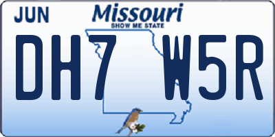 MO license plate DH7W5R