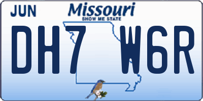MO license plate DH7W6R