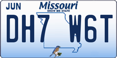 MO license plate DH7W6T