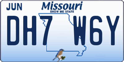 MO license plate DH7W6Y