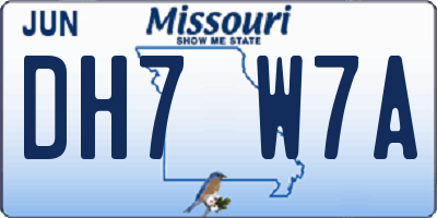 MO license plate DH7W7A