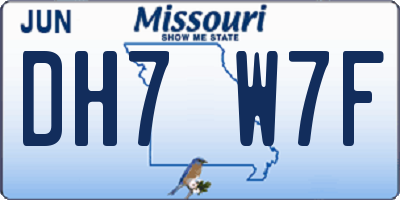 MO license plate DH7W7F