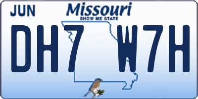 MO license plate DH7W7H
