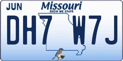 MO license plate DH7W7J