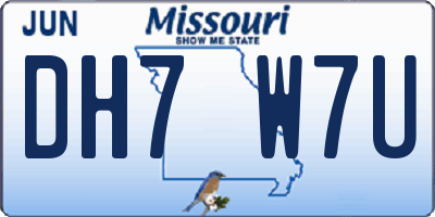 MO license plate DH7W7U