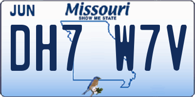 MO license plate DH7W7V