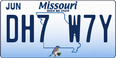 MO license plate DH7W7Y