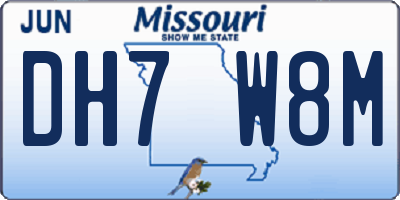 MO license plate DH7W8M