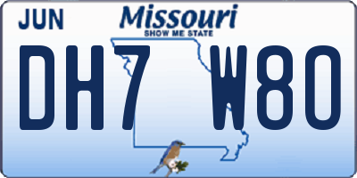 MO license plate DH7W8O