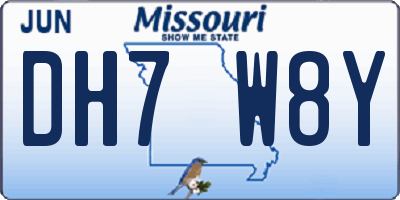 MO license plate DH7W8Y