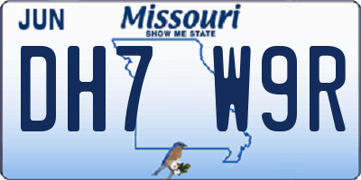 MO license plate DH7W9R