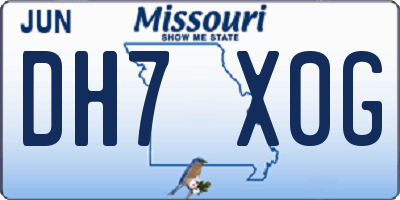 MO license plate DH7X0G
