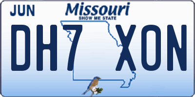 MO license plate DH7X0N