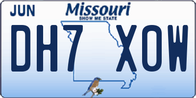 MO license plate DH7X0W