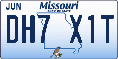 MO license plate DH7X1T