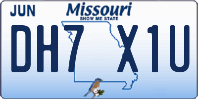 MO license plate DH7X1U