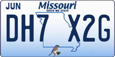 MO license plate DH7X2G