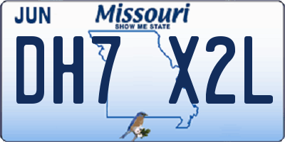 MO license plate DH7X2L