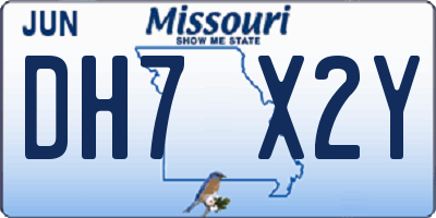 MO license plate DH7X2Y