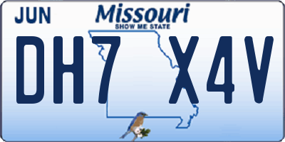 MO license plate DH7X4V