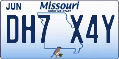 MO license plate DH7X4Y