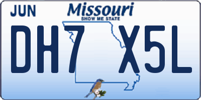 MO license plate DH7X5L