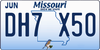 MO license plate DH7X5O