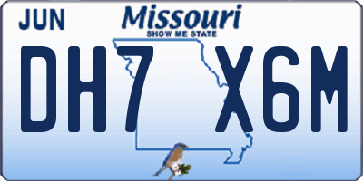 MO license plate DH7X6M