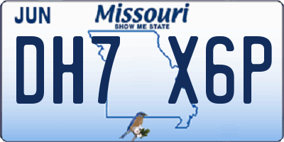 MO license plate DH7X6P