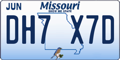 MO license plate DH7X7D