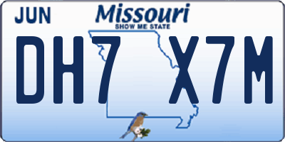 MO license plate DH7X7M