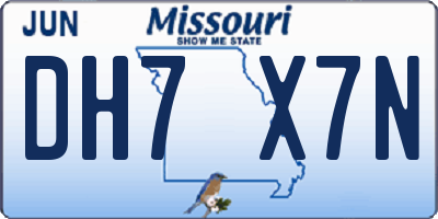 MO license plate DH7X7N