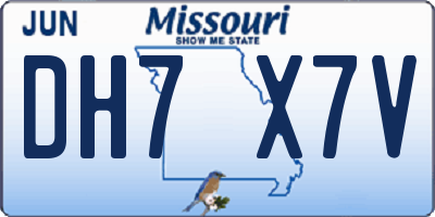 MO license plate DH7X7V