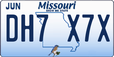 MO license plate DH7X7X