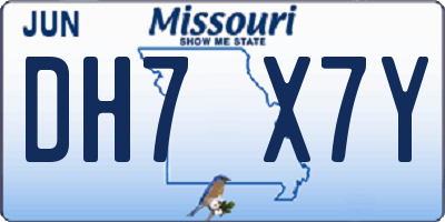 MO license plate DH7X7Y
