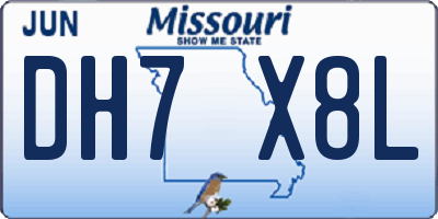 MO license plate DH7X8L
