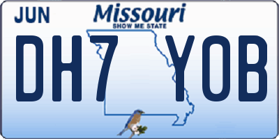 MO license plate DH7Y0B