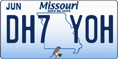MO license plate DH7Y0H