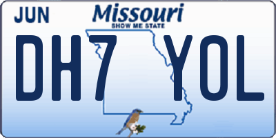 MO license plate DH7Y0L