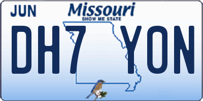 MO license plate DH7Y0N