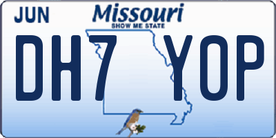 MO license plate DH7Y0P
