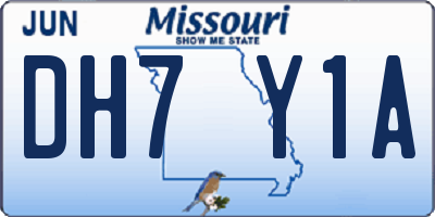 MO license plate DH7Y1A