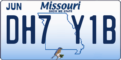 MO license plate DH7Y1B