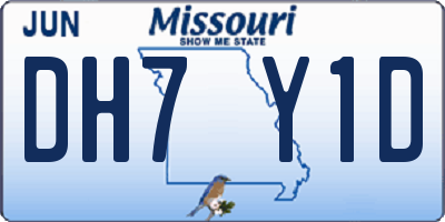 MO license plate DH7Y1D