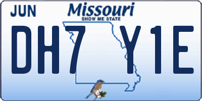 MO license plate DH7Y1E