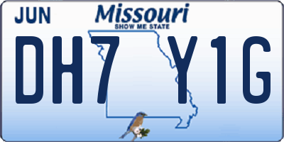 MO license plate DH7Y1G