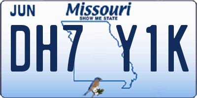 MO license plate DH7Y1K