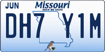 MO license plate DH7Y1M